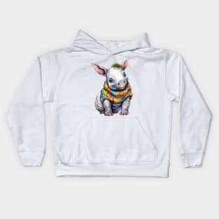 Christmas Rhino Kids Hoodie